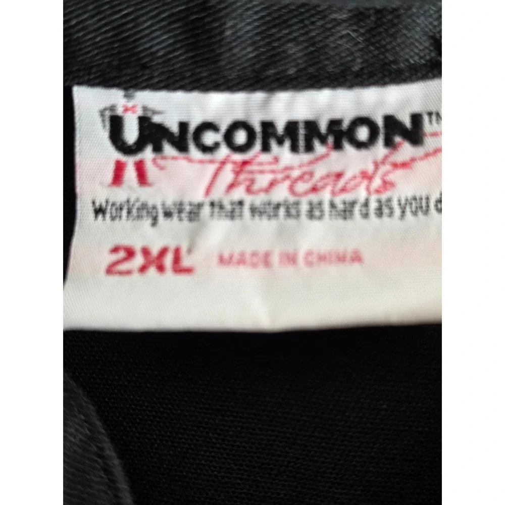 Uncommon Threads Chef Coat Mens 2XL Black Short Sleeve Button Front Twill 0415‎